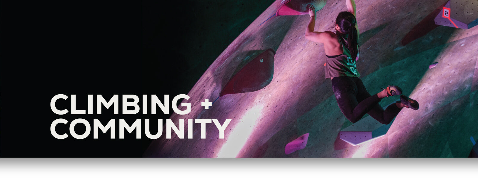 Climbing + Community - Woman indoor rock climbing