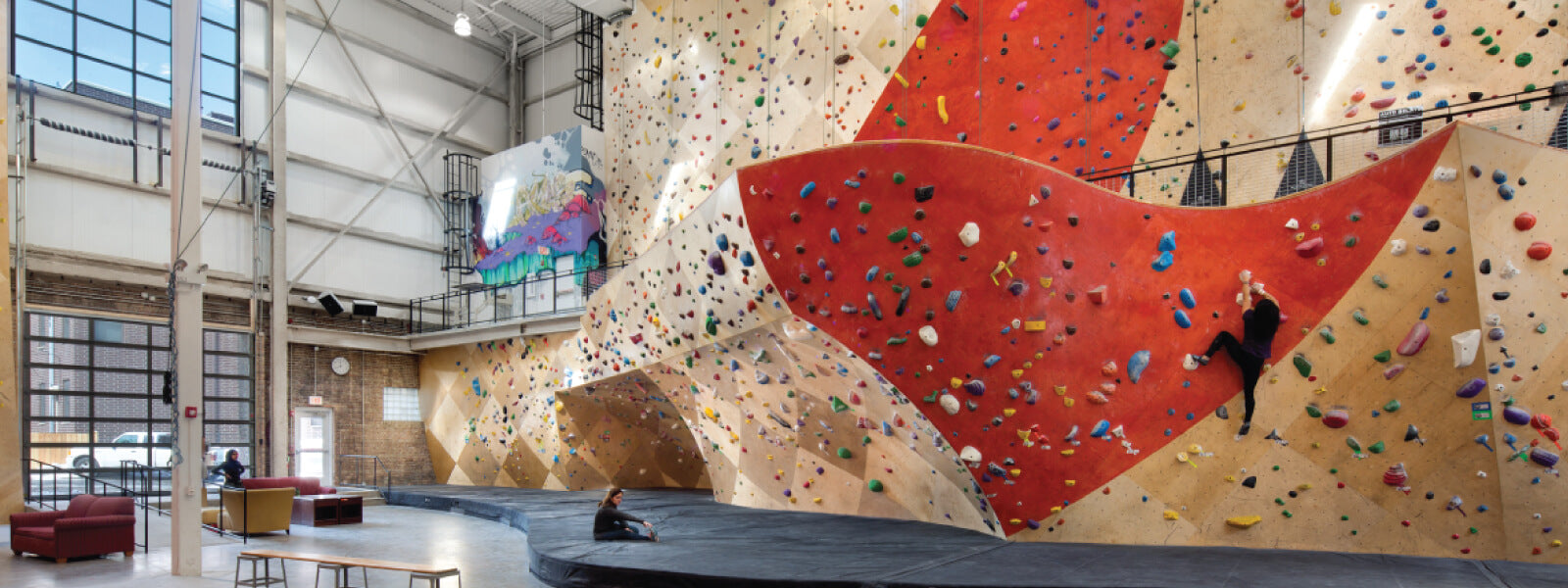 Community indoor rock climbing gym