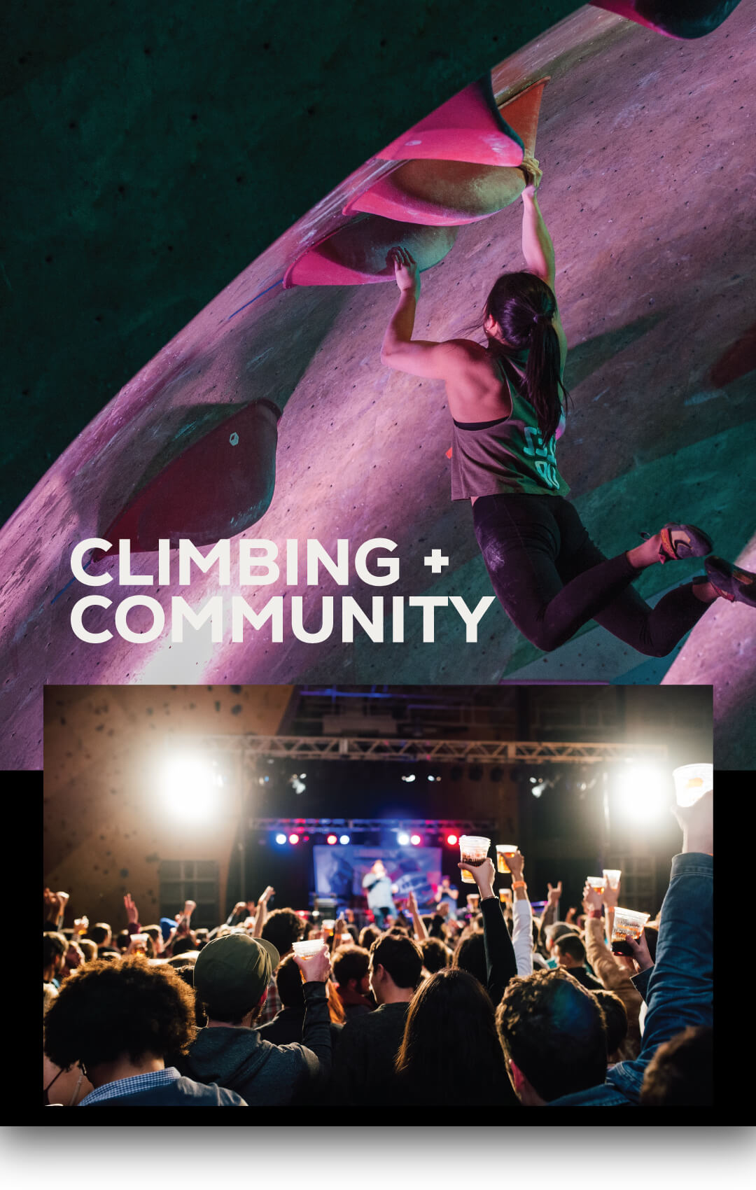 Climbing + Community - Woman rock climbing & indoor rock climbing event