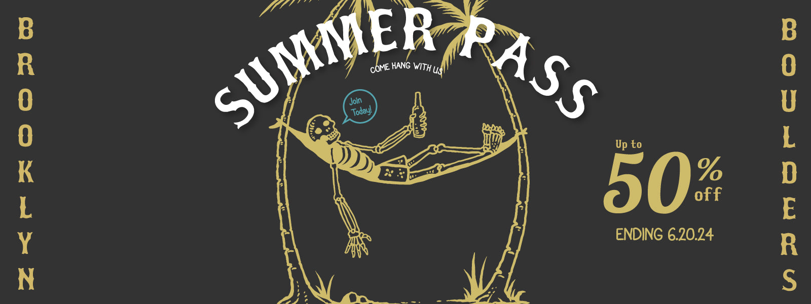 Summer Pass Banner Graphic, Brooklyn Boulders